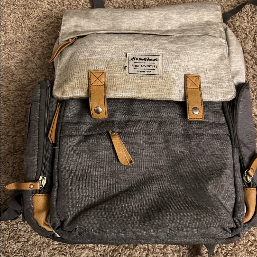 Eddie Bauer Black and Tan Kids Backpack
